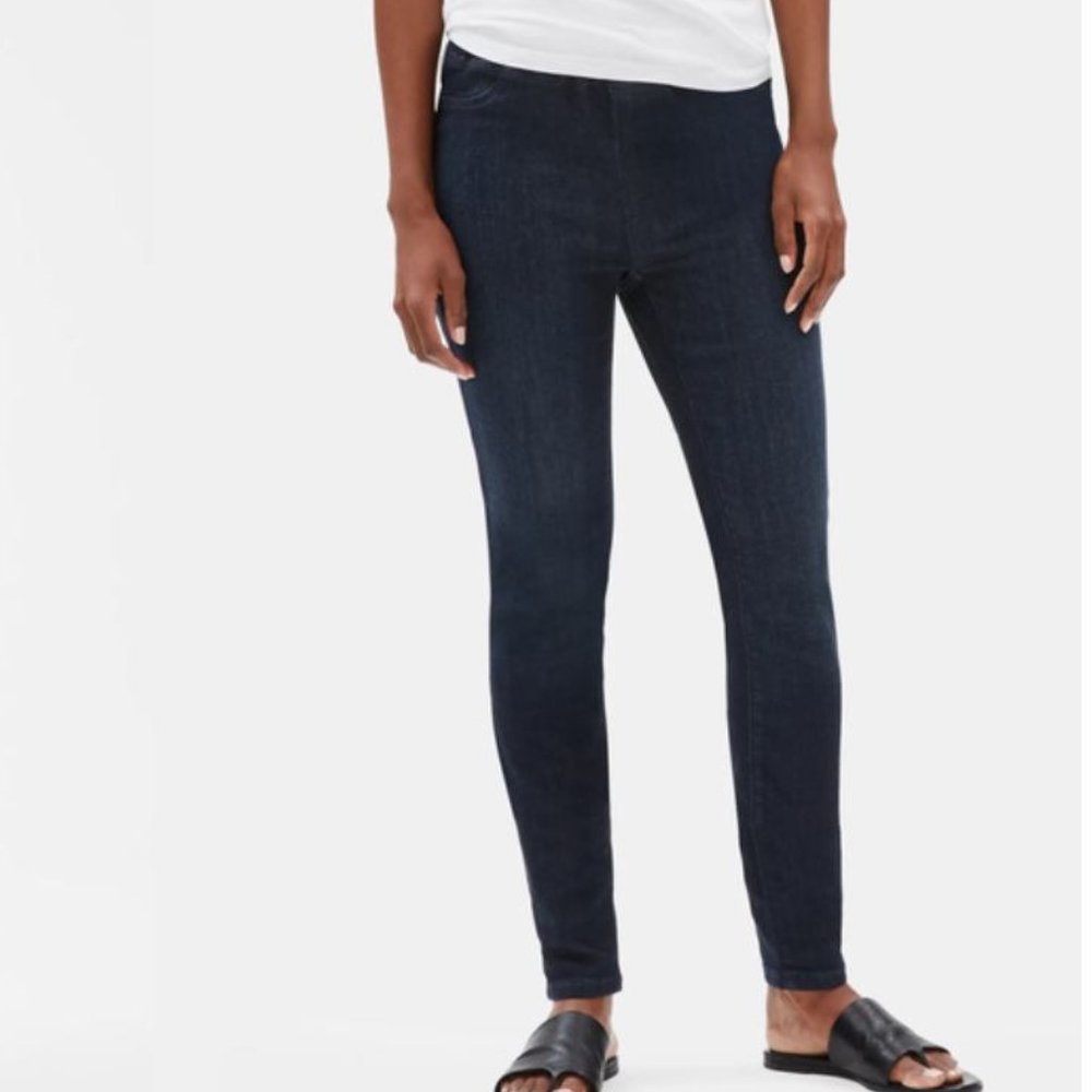 Eileen Fisher Organic Cotton Stretch Jean Leggings Size XL